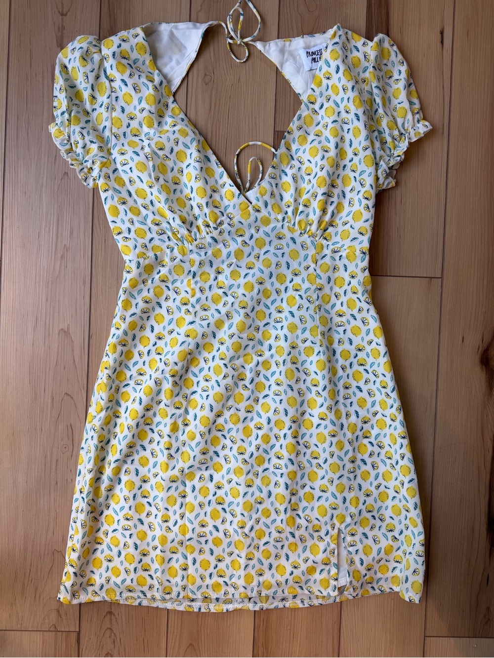 Princess Polly Yellow Lemon Print Mini Dress